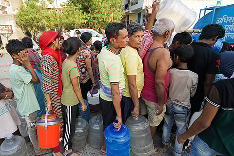 Water crisis in Delhi's New Ashok Nagar area
